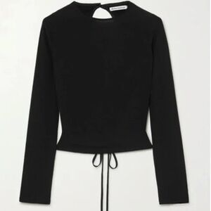 Reformation Cassia Lace Up Back Top Black M NWT